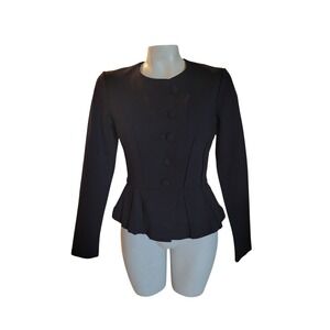 Marycrafts NEW‎ Designer Black Peplum Blazer Jacket 8 Business Formal Wear